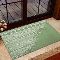 Fiji Marau na Kerisimasi Rubber Doormat Sage Green Tagimoucia Tapa Masi Tribal LT9 - Polynesian Pride