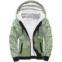 Fiji Marau na Kerisimasi Sherpa Hoodie Sage Green Tagimoucia Tapa Masi Tribal LT9 Unisex Green - Polynesian Pride