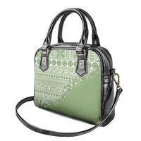 Fiji Marau na Kerisimasi Shoulder Handbag Sage Green Tagimoucia Tapa Masi Tribal LT9 - Polynesian Pride