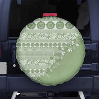 Fiji Marau na Kerisimasi Spare Tire Cover Sage Green Tagimoucia Tapa Masi Tribal LT9 No hole Green - Polynesian Pride