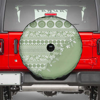 Fiji Marau na Kerisimasi Spare Tire Cover Sage Green Tagimoucia Tapa Masi Tribal LT9 - Polynesian Pride