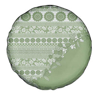 Fiji Marau na Kerisimasi Spare Tire Cover Sage Green Tagimoucia Tapa Masi Tribal LT9 - Polynesian Pride