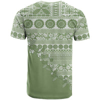 Fiji Marau na Kerisimasi T Shirt Sage Green Tagimoucia Tapa Masi Tribal LT9 - Polynesian Pride