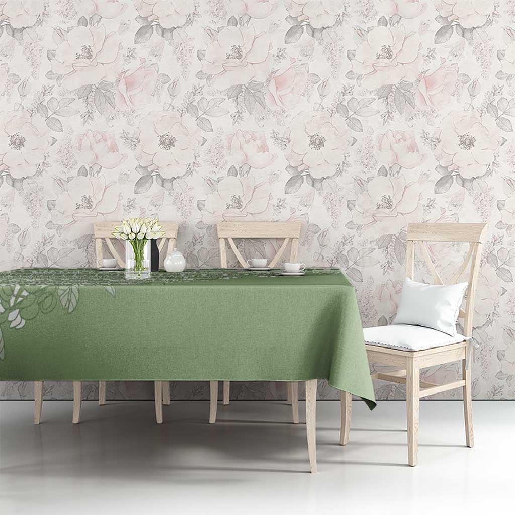 Fiji Marau na Kerisimasi Tablecloth Sage Green Tagimoucia Tapa Masi Tribal - Polynesian Pride