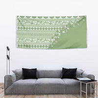 Fiji Marau na Kerisimasi Tapestry Sage Green Tagimoucia Tapa Masi Tribal LT9 - Polynesian Pride