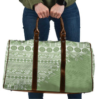 Fiji Marau na Kerisimasi Travel Bag Sage Green Tagimoucia Tapa Masi Tribal LT9 Green - Polynesian Pride