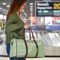Fiji Marau na Kerisimasi Travel Bag Sage Green Tagimoucia Tapa Masi Tribal LT9 - Polynesian Pride