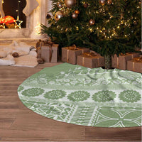 Fiji Marau na Kerisimasi Tree Skirt Sage Green Tagimoucia Tapa Masi Tribal LT9 - Polynesian Pride