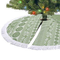 Fiji Marau na Kerisimasi Tree Skirt Sage Green Tagimoucia Tapa Masi Tribal LT9 - Polynesian Pride
