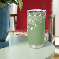 Fiji Marau na Kerisimasi Tumbler Cup Sage Green Tagimoucia Tapa Masi Tribal LT9 - Polynesian Pride