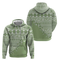 Fiji Marau na Kerisimasi Zip Hoodie Sage Green Tagimoucia Tapa Masi Tribal LT9 - Polynesian Pride