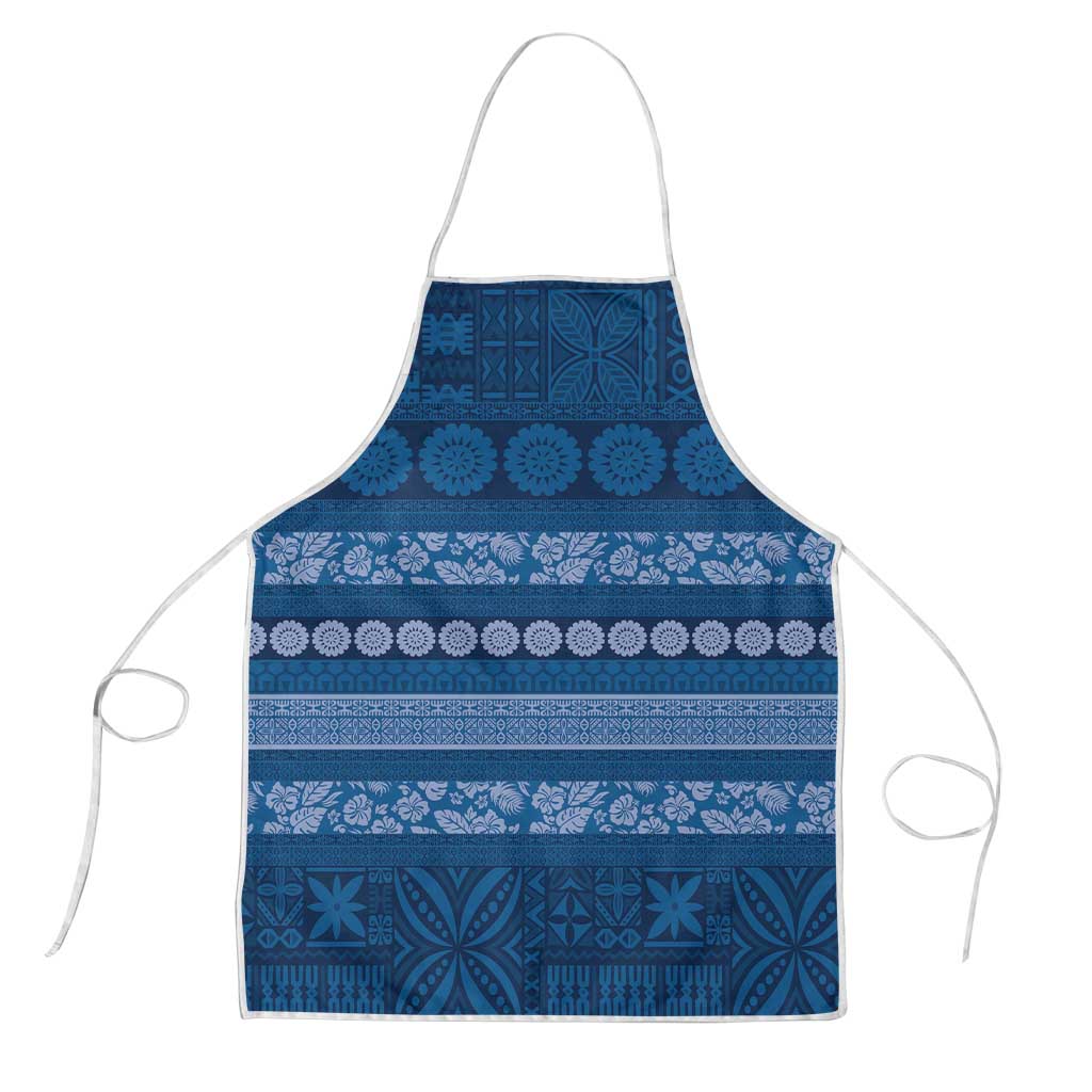 Fiji Marau na Kerisimasi Apron Blue Tapa Masi Inspired Christmas LT9 Blue - Polynesian Pride