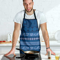 Fiji Marau na Kerisimasi Apron Blue Tapa Masi Inspired Christmas LT9 - Polynesian Pride