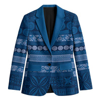 Fiji Marau na Kerisimasi Blazer Blue Tapa Masi Inspired Christmas LT9 Unisex Blue - Polynesian Pride