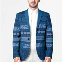 Fiji Marau na Kerisimasi Blazer Blue Tapa Masi Inspired Christmas LT9 - Polynesian Pride