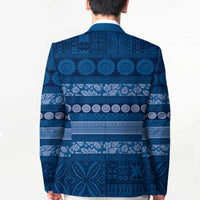 Fiji Marau na Kerisimasi Blazer Blue Tapa Masi Inspired Christmas LT9 - Polynesian Pride
