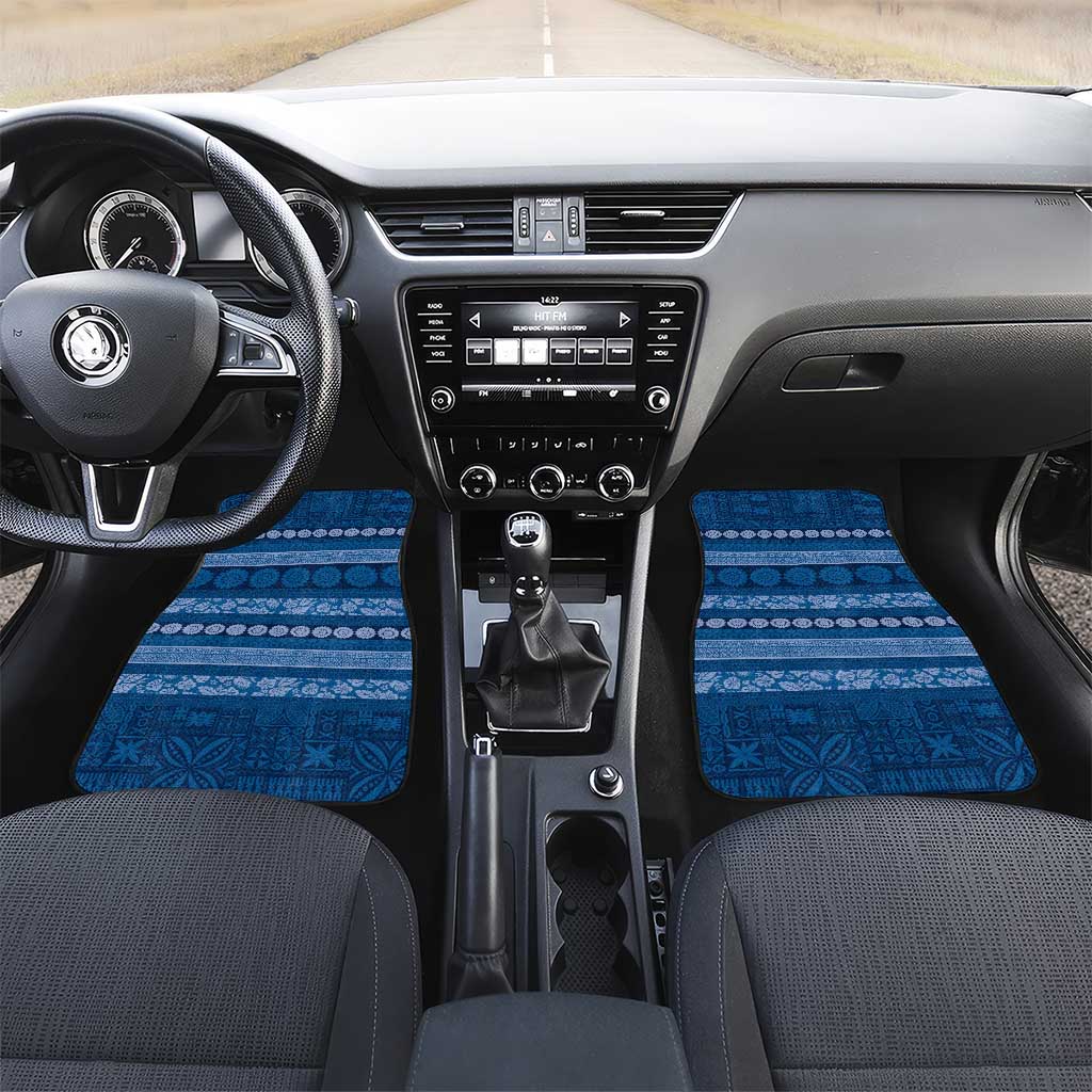 Fiji Marau na Kerisimasi Car Mats Blue Tapa Masi Inspired Christmas - Polynesian Pride