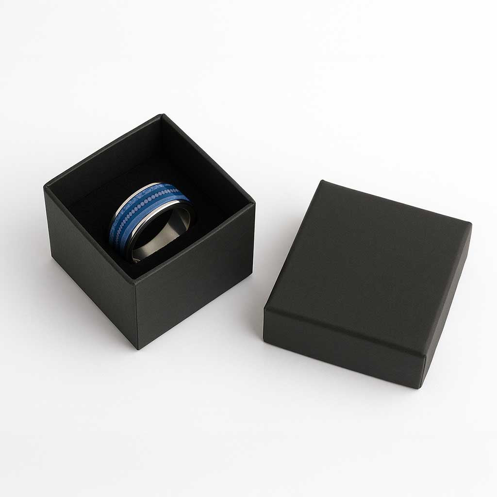 Fiji Marau na Kerisimasi Classic Ring Blue Tapa Masi Inspired Christmas - Polynesian Pride