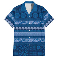 Fiji Marau na Kerisimasi Hawaiian Shirt Blue Tapa Masi Inspired Christmas - Polynesian Pride