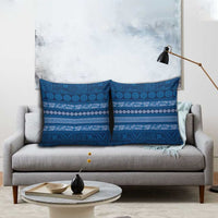 Fiji Marau na Kerisimasi Pillow Cover Blue Tapa Masi Inspired Christmas - Polynesian Pride