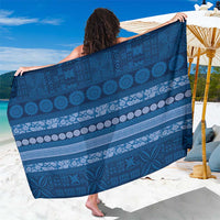 Fiji Marau na Kerisimasi Sarong Blue Tapa Masi Inspired Christmas LT9 One Size 44 x 66 inches Blue - Polynesian Pride