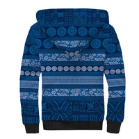 Fiji Marau na Kerisimasi Sherpa Hoodie Blue Tapa Masi Inspired Christmas LT9 - Polynesian Pride