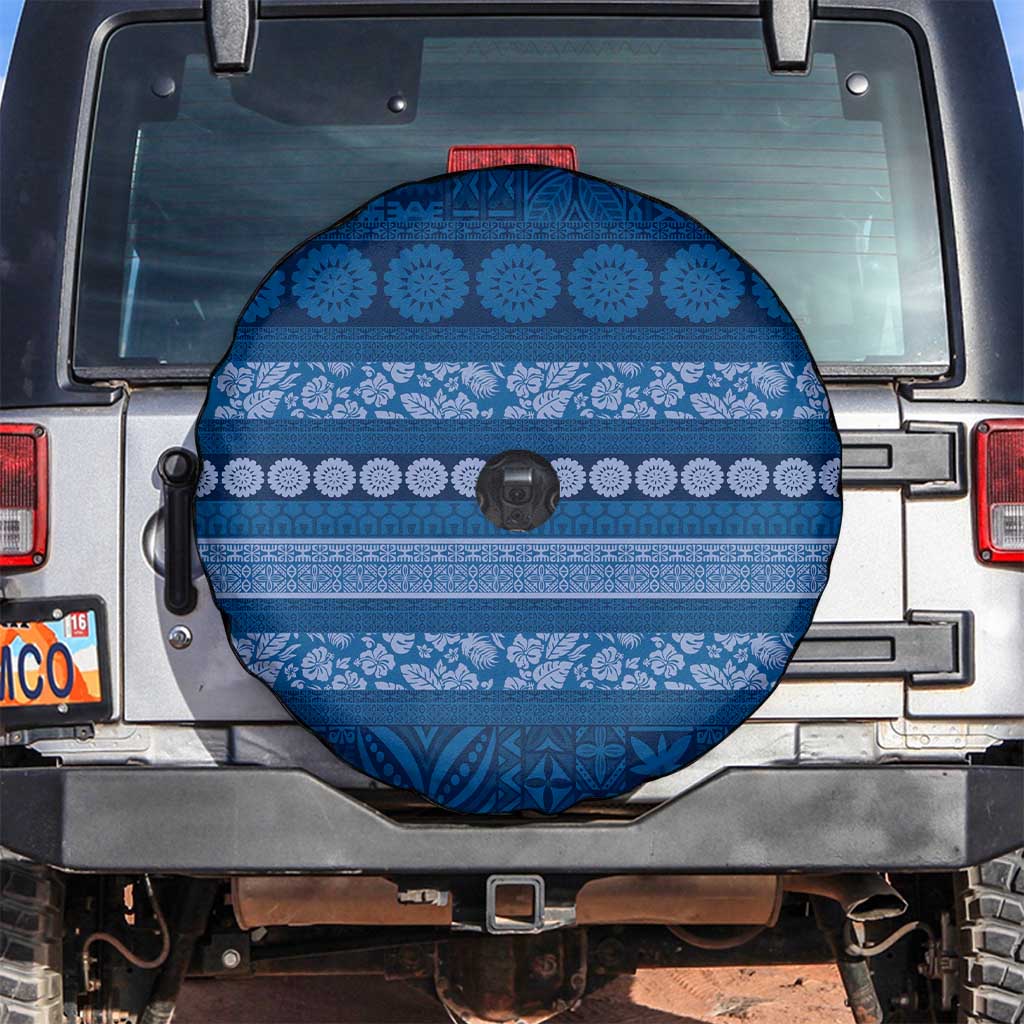 Fiji Marau na Kerisimasi Spare Tire Cover Blue Tapa Masi Inspired Christmas LT9 Blue - Polynesian Pride