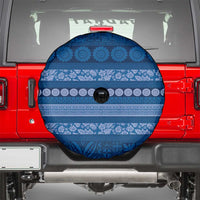 Fiji Marau na Kerisimasi Spare Tire Cover Blue Tapa Masi Inspired Christmas LT9 - Polynesian Pride