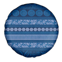 Fiji Marau na Kerisimasi Spare Tire Cover Blue Tapa Masi Inspired Christmas LT9 - Polynesian Pride