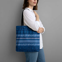 Fiji Marau na Kerisimasi Tote Bag Blue Tapa Masi Inspired Christmas LT9 - Polynesian Pride
