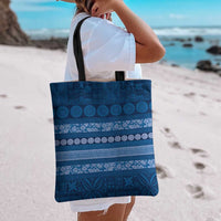 Fiji Marau na Kerisimasi Tote Bag Blue Tapa Masi Inspired Christmas LT9 - Polynesian Pride