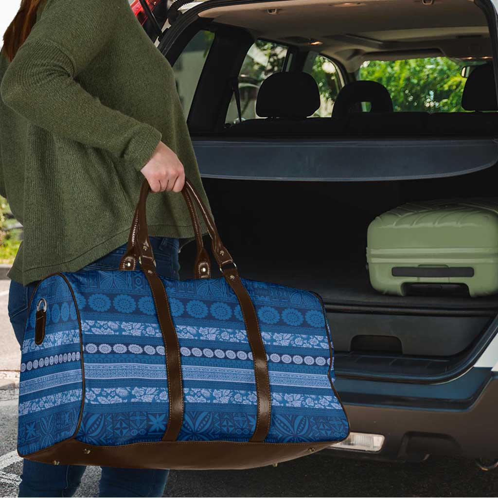 Fiji Marau na Kerisimasi Travel Bag Blue Tapa Masi Inspired Christmas LT9 - Polynesian Pride