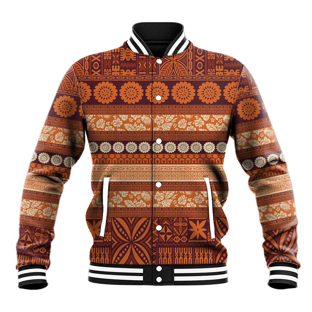Fiji Marau na Kerisimasi Baseball Jacket Gold Tapa Masi Inspired Christmas LT9 Unisex Gold - Polynesian Pride