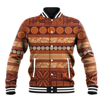 Fiji Marau na Kerisimasi Baseball Jacket Gold Tapa Masi Inspired Christmas LT9 Unisex Gold - Polynesian Pride