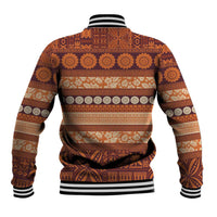 Fiji Marau na Kerisimasi Baseball Jacket Gold Tapa Masi Inspired Christmas LT9 - Polynesian Pride