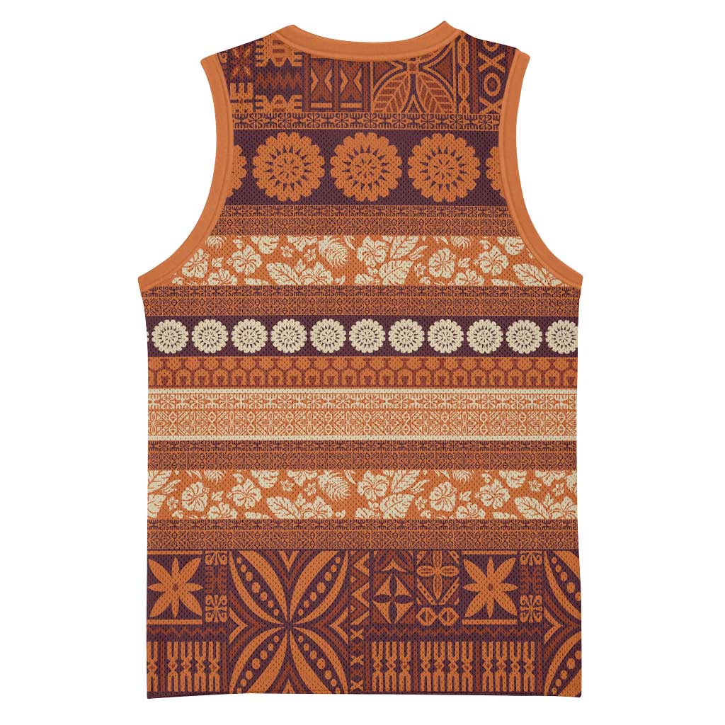 Fiji Marau na Kerisimasi Basketball Jersey Gold Tapa Masi Inspired Christmas LT9 - Polynesian Pride