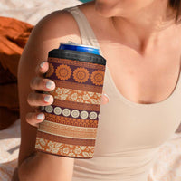Fiji Marau na Kerisimasi 4 in 1 Can Cooler Tumbler Gold Tapa Masi Inspired Christmas LT9 - Polynesian Pride