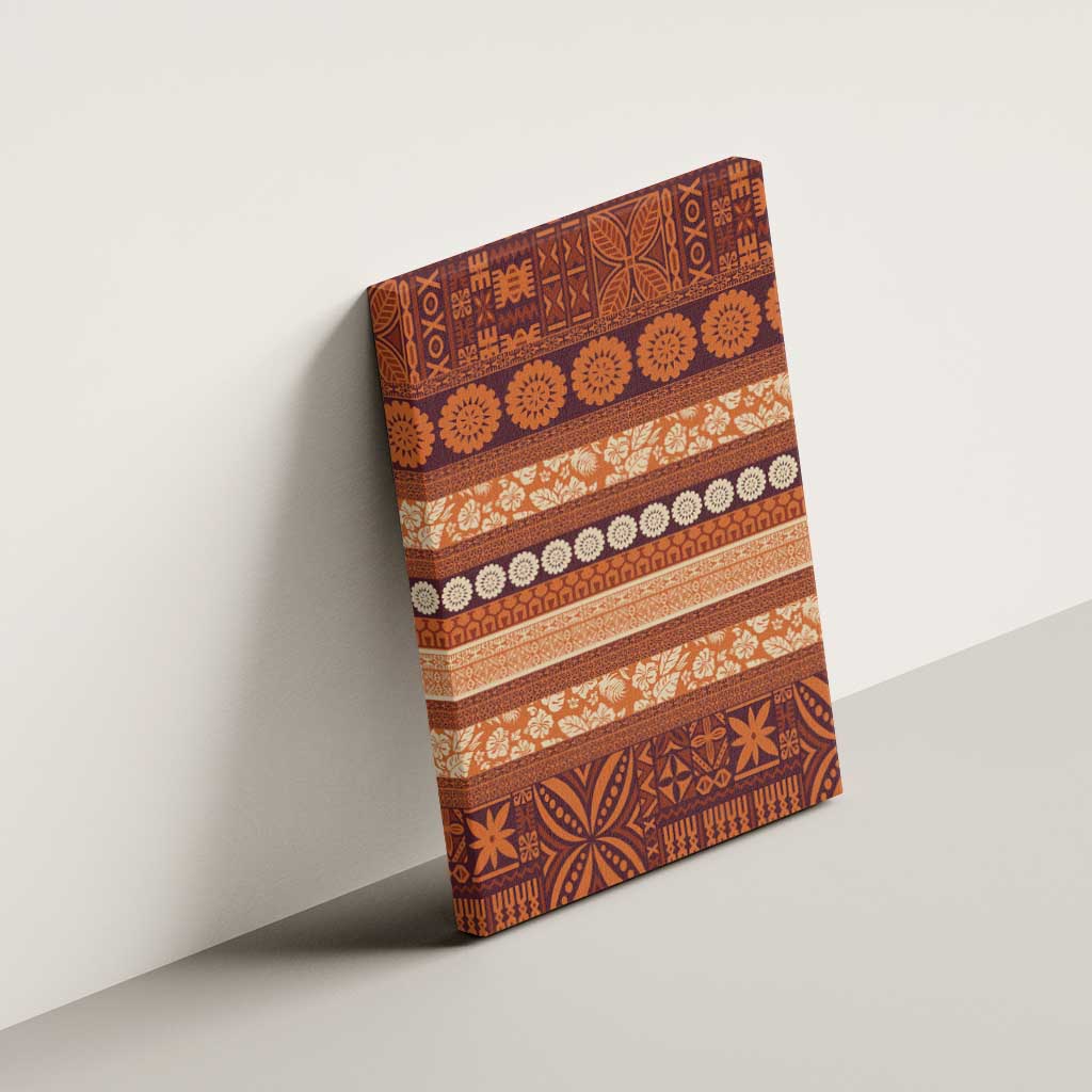 Fiji Marau na Kerisimasi Canvas Wall Art Gold Tapa Masi Inspired Christmas - Polynesian Pride