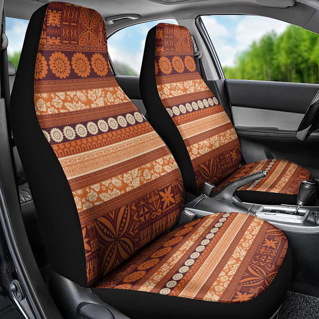 Fiji Marau na Kerisimasi Car Seat Cover Gold Tapa Masi Inspired Christmas LT9 - Polynesian Pride