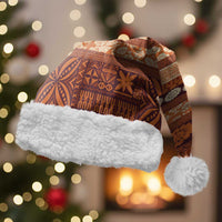 Fiji Marau na Kerisimasi Christmas Santa Hat Gold Tapa Masi Inspired Christmas LT9 With Fur Gold - Polynesian Pride