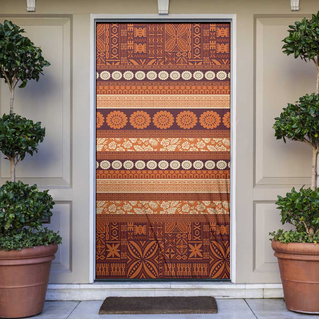 Fiji Marau na Kerisimasi Door Cover Gold Tapa Masi Inspired Christmas LT9 Gold - Polynesian Pride