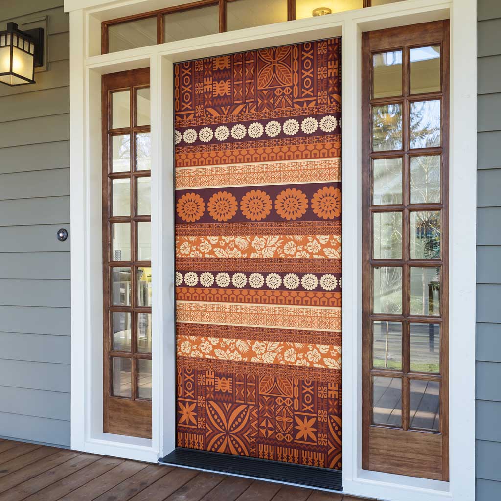 Fiji Marau na Kerisimasi Door Cover Gold Tapa Masi Inspired Christmas LT9 - Polynesian Pride