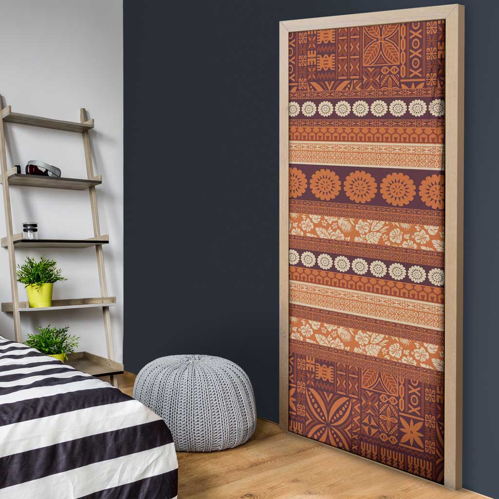 Fiji Marau na Kerisimasi Door Cover Gold Tapa Masi Inspired Christmas LT9 - Polynesian Pride