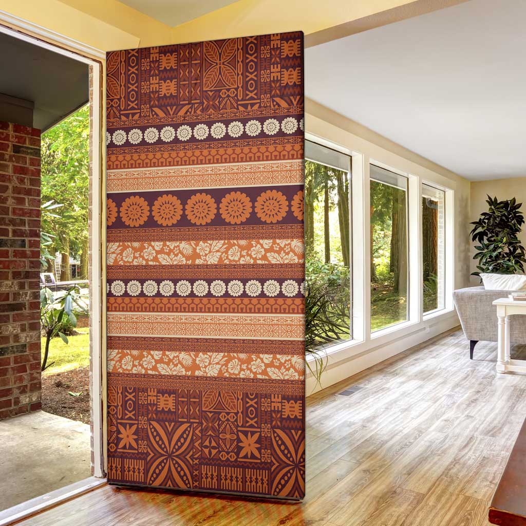 Fiji Marau na Kerisimasi Door Cover Gold Tapa Masi Inspired Christmas LT9 - Polynesian Pride