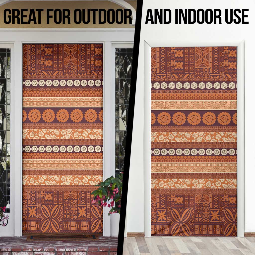 Fiji Marau na Kerisimasi Door Cover Gold Tapa Masi Inspired Christmas LT9 - Polynesian Pride