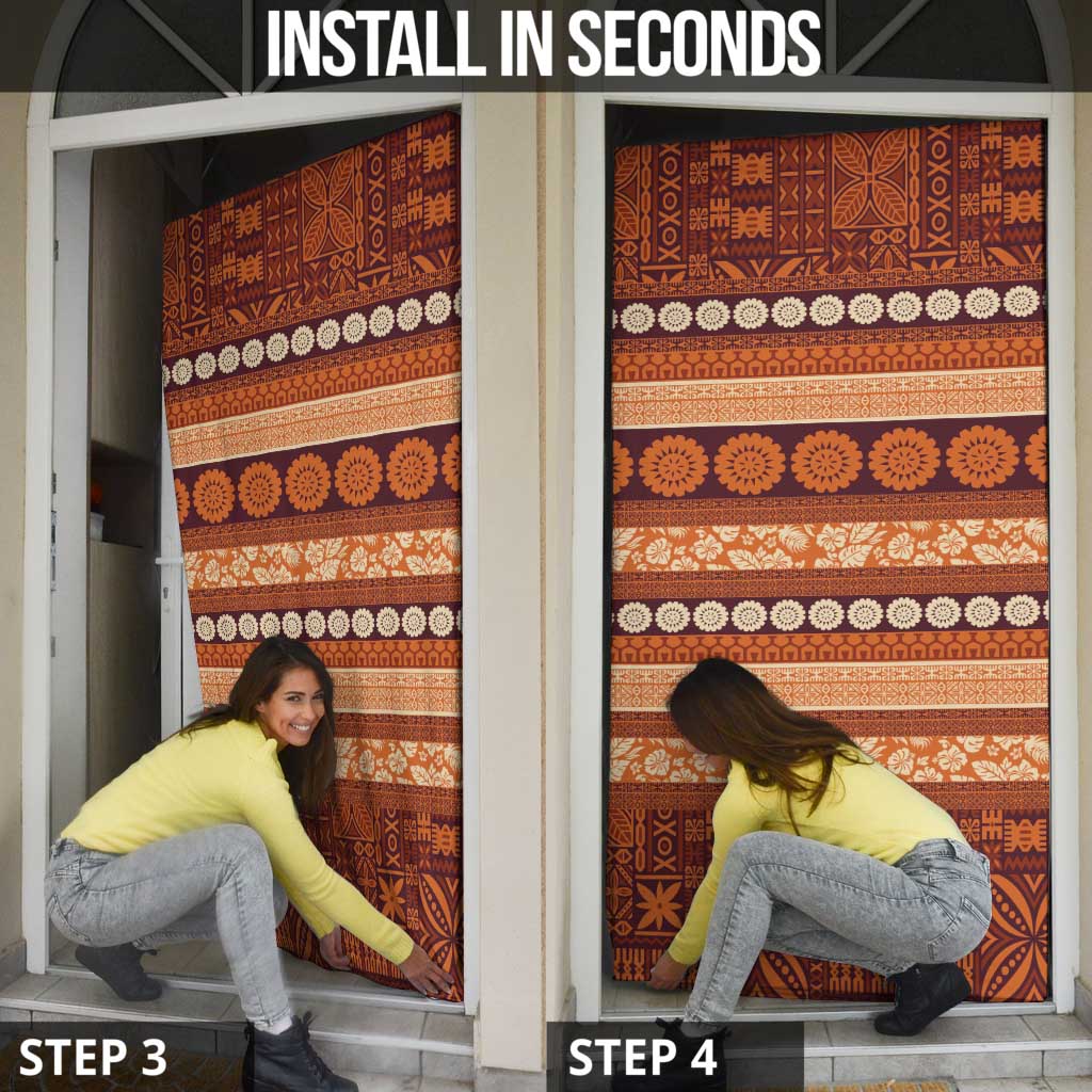 Fiji Marau na Kerisimasi Door Cover Gold Tapa Masi Inspired Christmas LT9 - Polynesian Pride