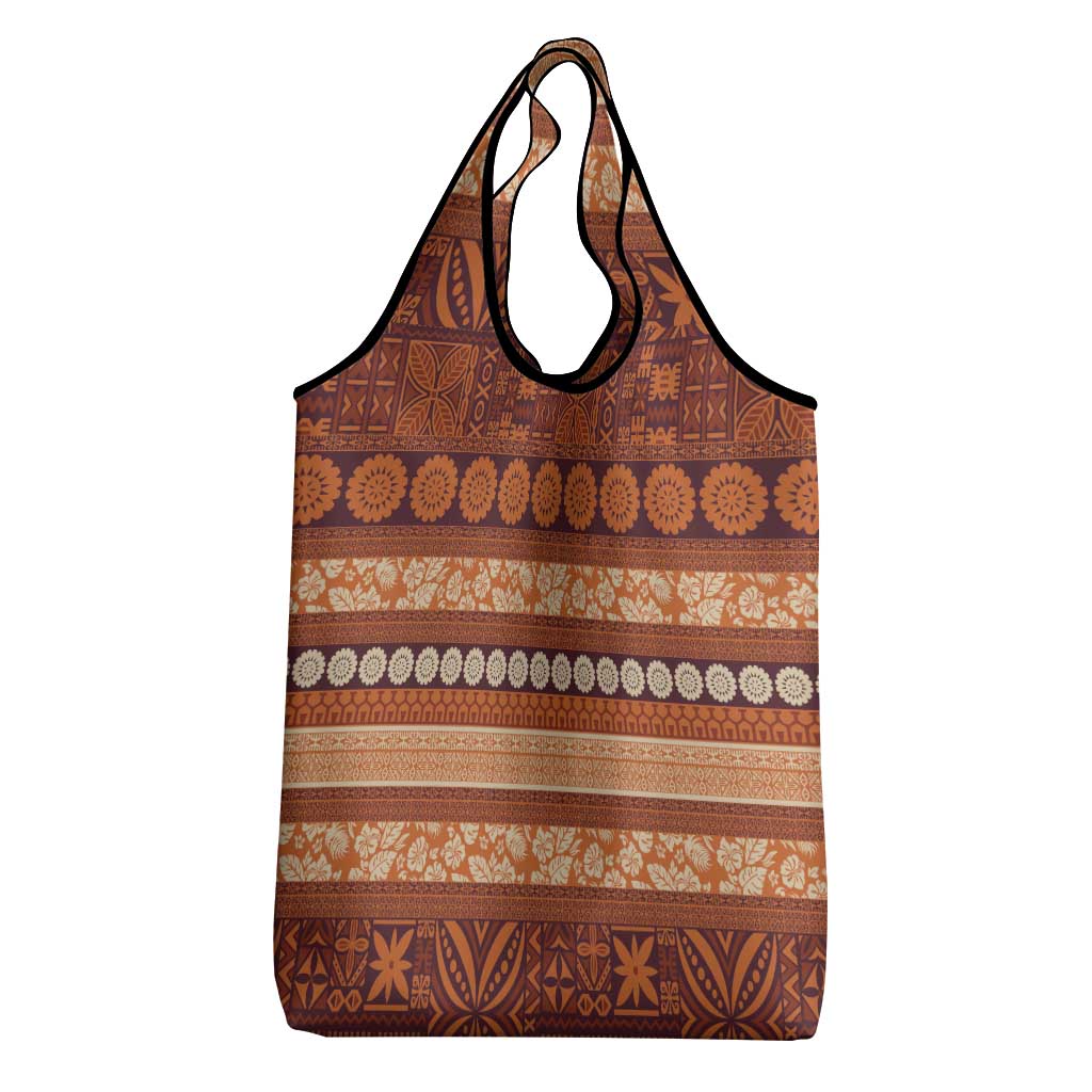 Fiji Marau na Kerisimasi Grocery Bag Gold Tapa Masi Inspired Christmas - Polynesian Pride