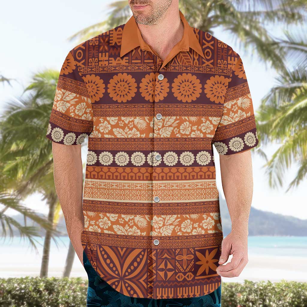 Fiji Marau na Kerisimasi Hawaiian Shirt Gold Tapa Masi Inspired Christmas LT9 - Polynesian Pride