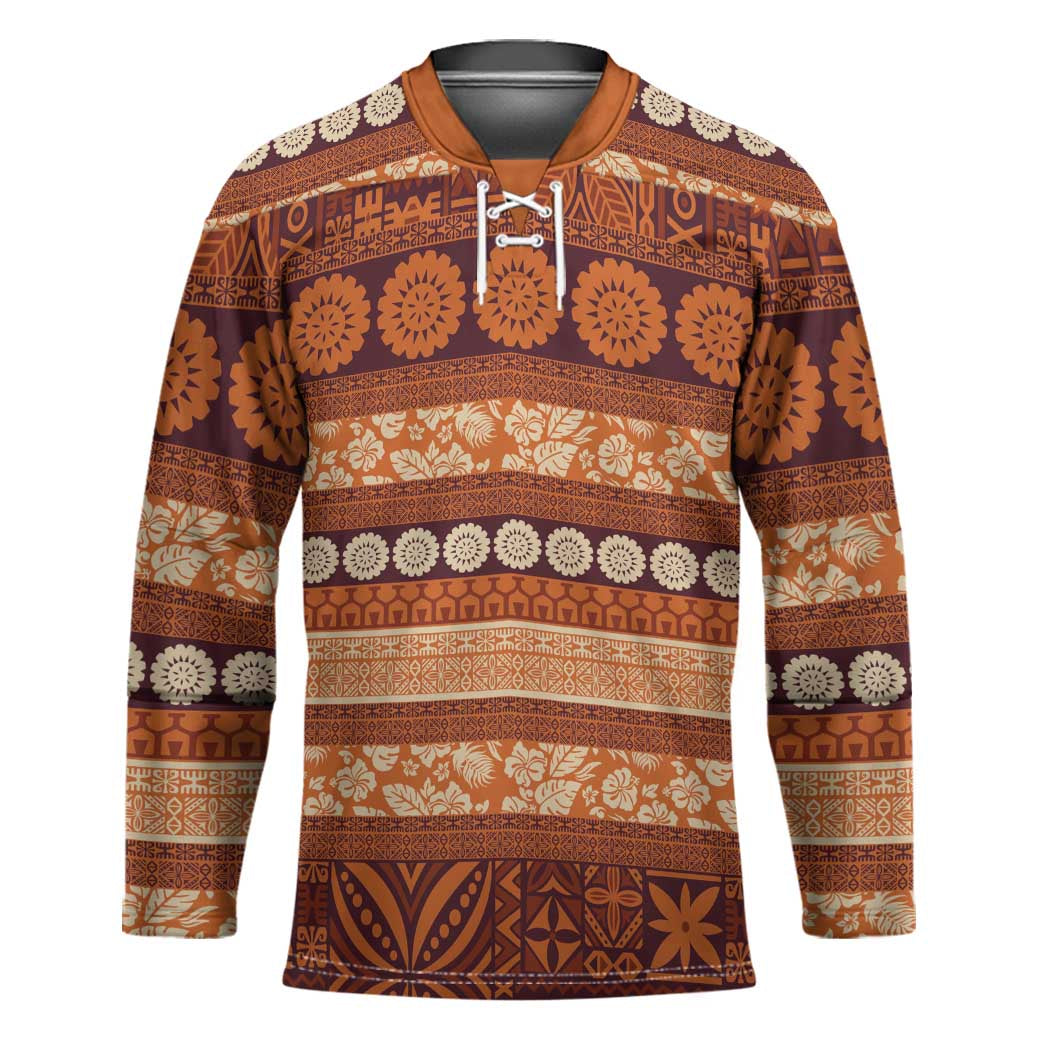 Fiji Marau na Kerisimasi Hockey Jersey Gold Tapa Masi Inspired Christmas LT9 Unisex Gold - Polynesian Pride