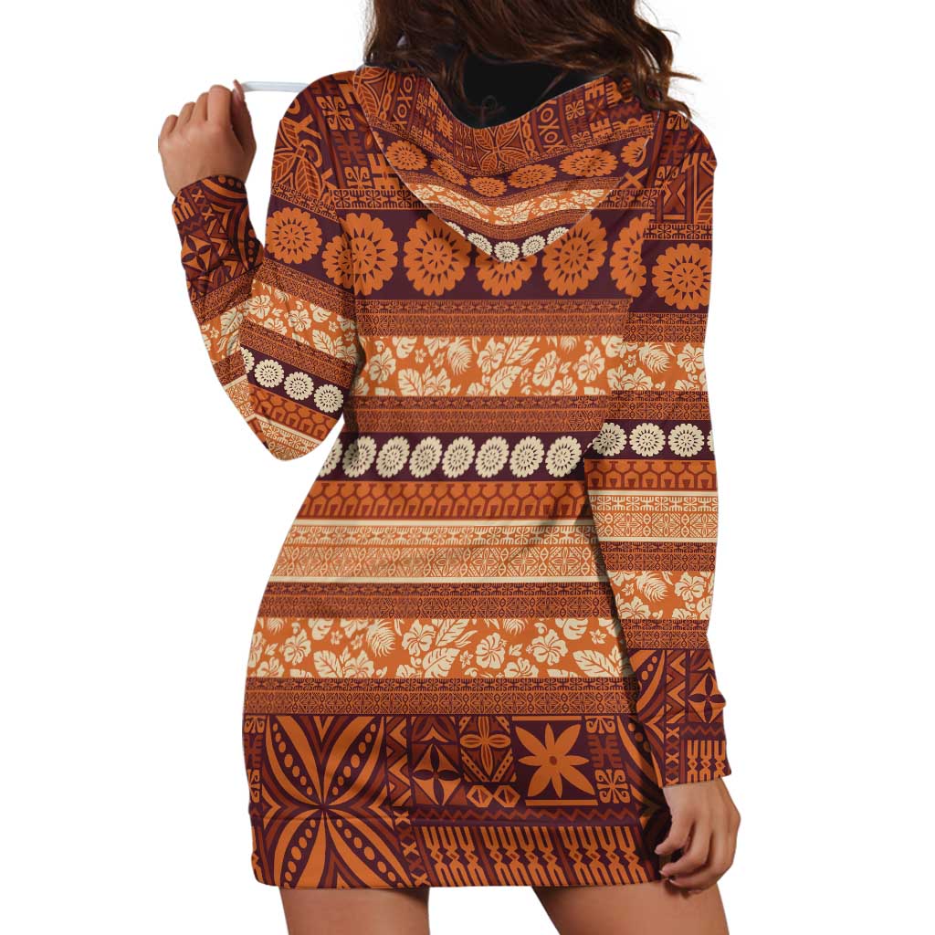 Fiji Marau na Kerisimasi Hoodie Dress Gold Tapa Masi Inspired Christmas LT9 - Polynesian Pride